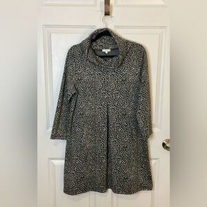 Tyler Boe Kim cowl neck sweater dress animal print Women’s Large